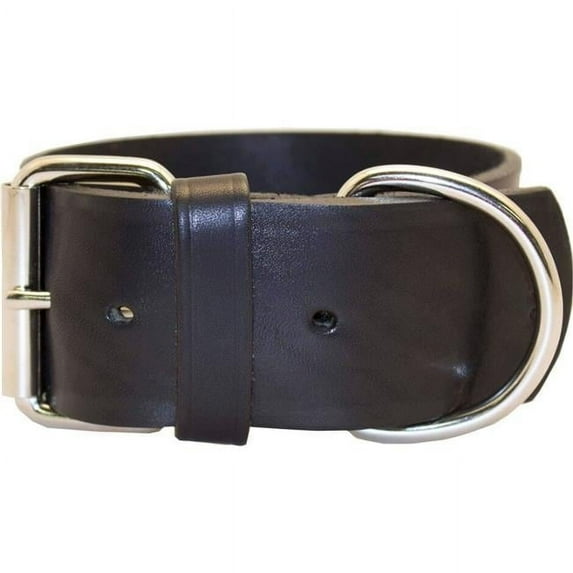 2 x 27 in. Latigo Leather 1 Ply Dog Collar, Black
