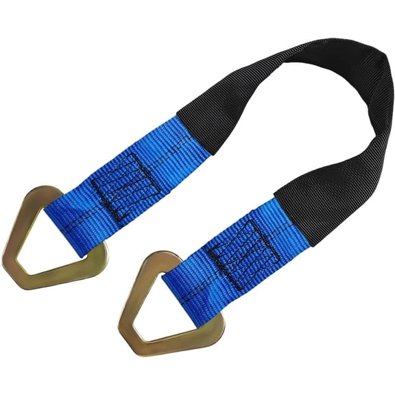 2" x 29" Axle Tie Down Strap with D Rings, Heavy Duty Auto Axle Straps with Protective Sleeves 6614 Lb. Capacity, Adjustable Tire Strap Tie Down for Securing Transport (Blue)