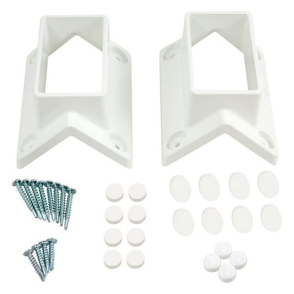 2" x 3 1/2" 45 Degree Handrail Vinyl Bracket Kit | Vinyl Fence Brackets | Screws Included | White