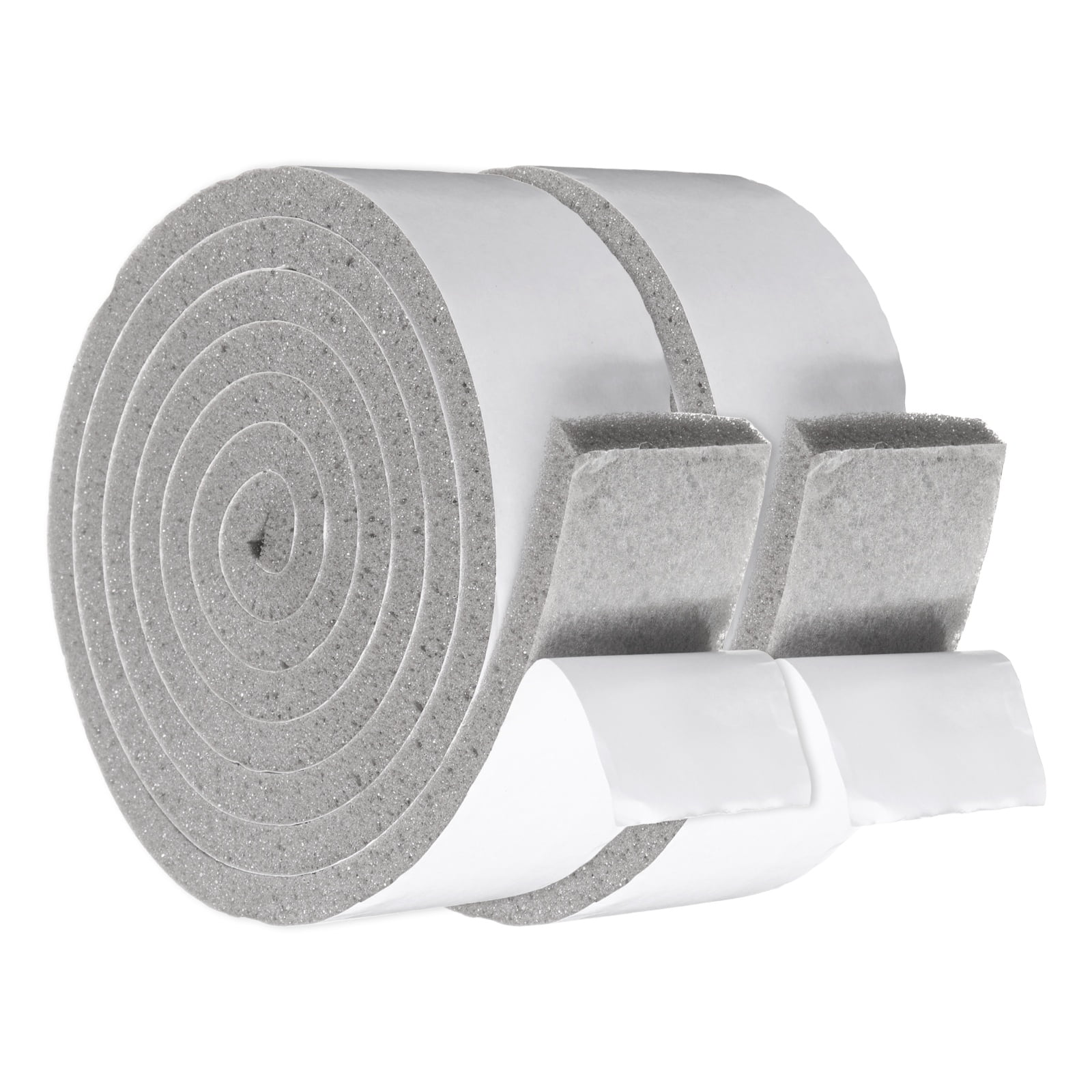 2" x 3/8" Foam Weather Stripping, Self Adhesive Door Seal Insulation Strips, Soundproofing Foam Seal Tape for Door/Window, Air Conditioning (13.12 Ft Total Length in 2 Roll)