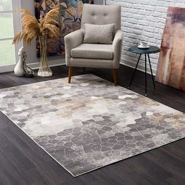 2â€™ x 3â€™ Beige Cobblestone Pattern Scatter Rug