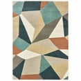 thumbnail image 1 of 2' x 3' Blue Green Beige Retro Wedge Indoor Area Rug, 1 of 3
