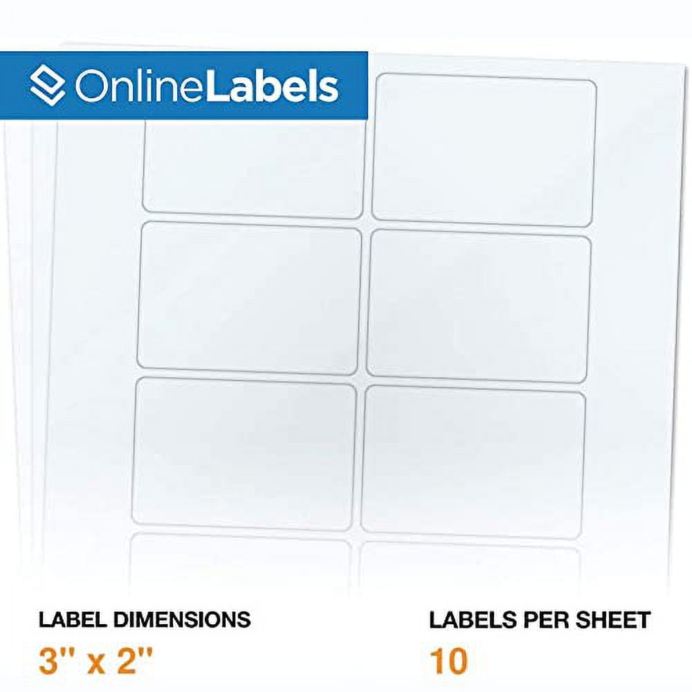 1000 Clear Gloss Rectangle Labels 3x2 Inch - Laser Printer Compatible Sheets