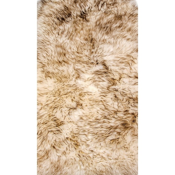 2' x 3' Dark Cream New Zealand Natural Sheepskin Rug