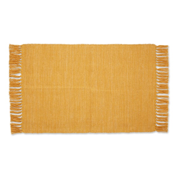 2' x 3' Gold Decorative Rectangular 2-Tone Ribbed Rug
