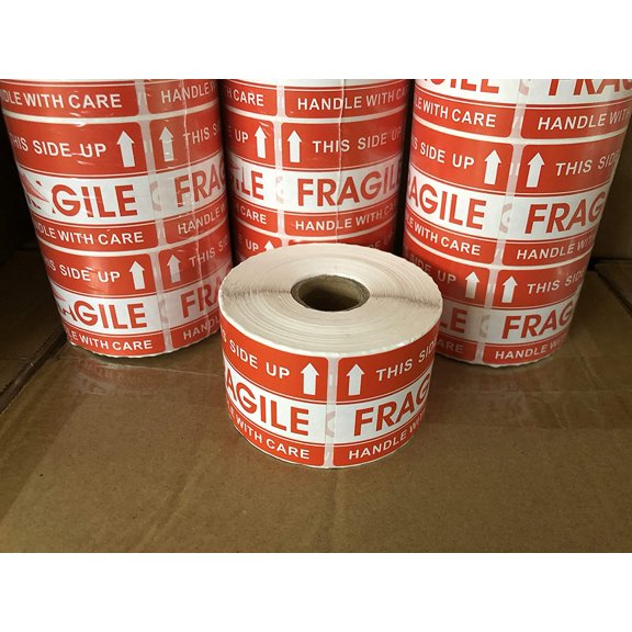2" x 3" Handle with Care This Side Up Fragile Stickers Adhesive Label 500 Per Roll