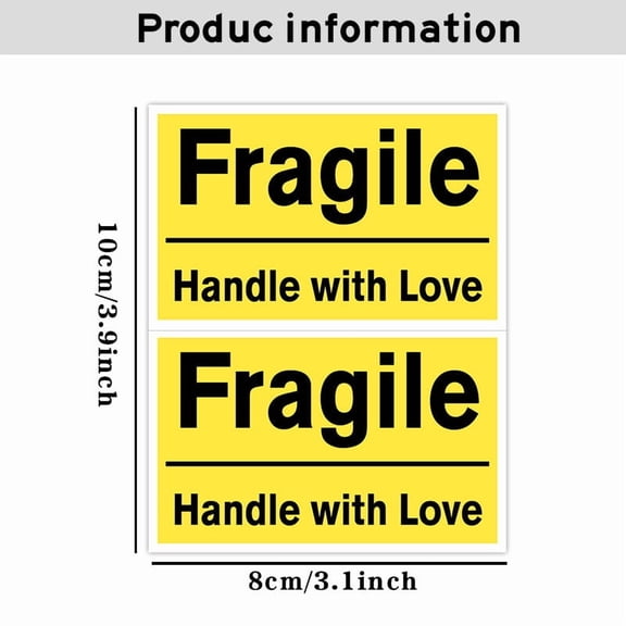 2 x 3 Inch Fragile Stickers Handle with Care Warning Packing Shipping Label200 stickers 100 sheets Do Not Crush Bend or Fold Shipping Labels for Moving Boxes Mailing Envelopes Cartons & Pallets