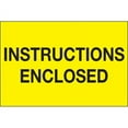 thumbnail image 1 of 2" x 3" - "Instructions Enclosed" (Fluorescent Yellow) Labels - 500 Per Roll, 1 of 1