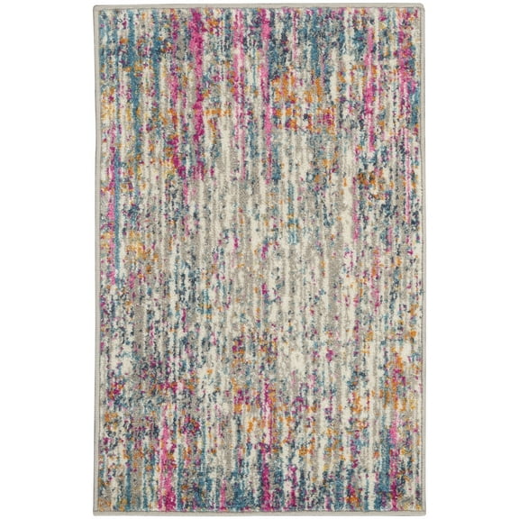 2â€™ x 3â€™ Ivory Abstract Striations Scatter Rug