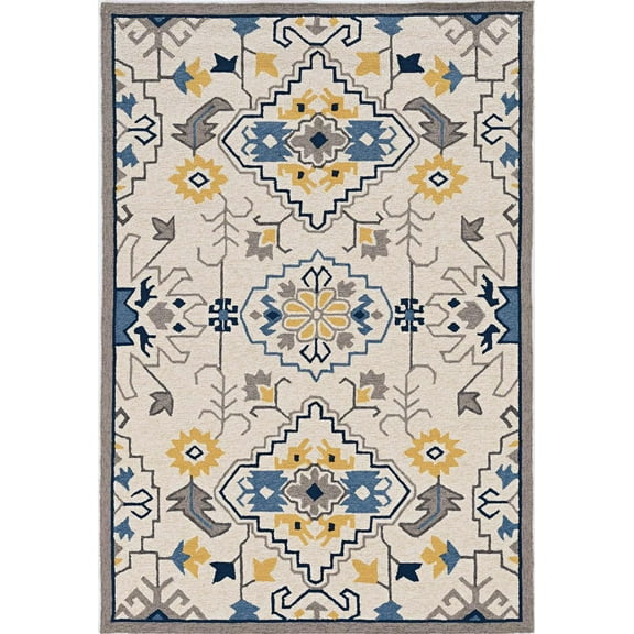 2' x 3' Ivory Polypropylene Accent Rug