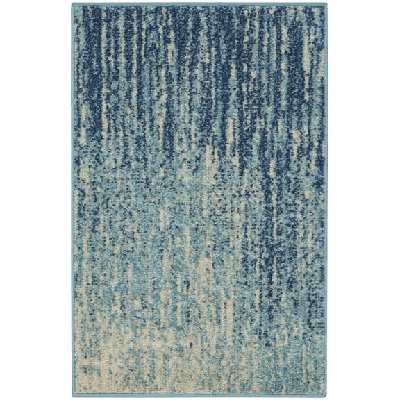 2â€™ x 3â€™ Navy and Light Blue Abstract Scatter Rug