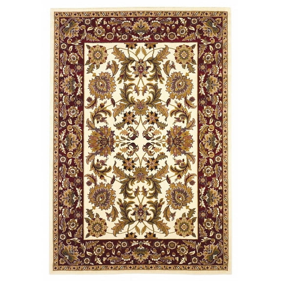 2' x 3' Polypropylene Ivory or Red Accent Rug