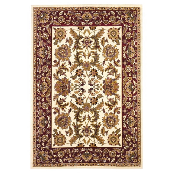 2' x 3' Polypropylene Ivory or Red Accent Rug