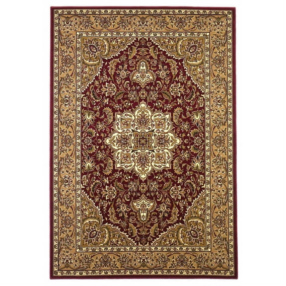 2' x 3' Polypropylene Red or Beige Accent Rug