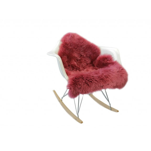 2' x 3' Raspberry New Zealand Natural Shearling Sheepskin Rug