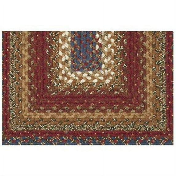 2' x 3' Rectangular Accent Rug by Country Living Midnight Blue/Maroon Color Hand Braided in India "Cottage Braids Collection"