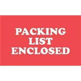 2 x 3" Red/White PACKING LIST ENCLOSED Label Packing, Mover Stickers [Pack of 500]