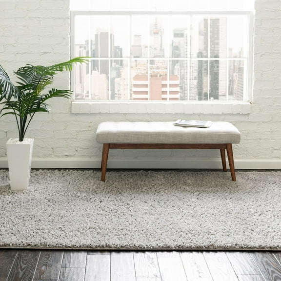 Unique Loom Everyday Shag Collection Area Rug - Solid (2' 2" x 3' Rectangle Light Gray)