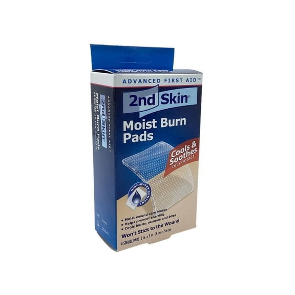 2" x 3" Sterile Moist Burn Pads - Soothes &Cools - 4 Pads by 2nd Skin MS-46320