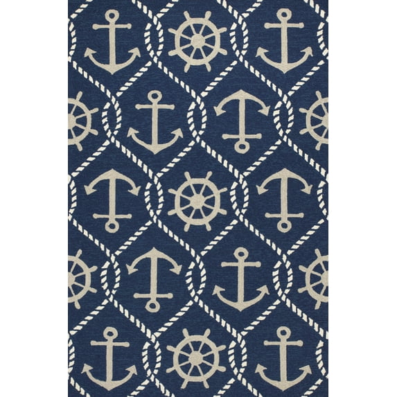 2' x 3' UV treated Polypropylene Navy Accent Rug