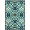 thumbnail image 1 of 2 x 3 ft. Blue & Green Floral Indoor & Outdoor Scatter Area Rug, 1 of 1