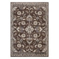 thumbnail image 1 of 2 x 3 ft. Brown Floral Power Loom Rectangle Area Rug with Fringe, 1 of 1