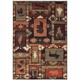 thumbnail image 1 of 2 x 3 ft. Brown Rust Berry Sage Green Gold & Ivory Southwestern Power Loom Stain Resistant Rectangle Area Rug, 1 of 1