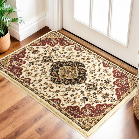 2 x 3 ft Classic Floral Entryway Rug,Small Area Rug Traditional Carpet Door Mat