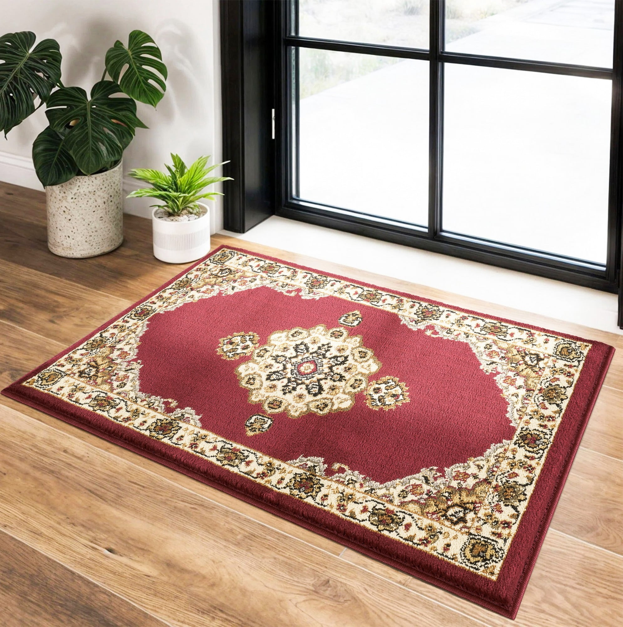 2 x 3 ft Classic Traditional Medallion Area Rug for Entryway, Living ...
