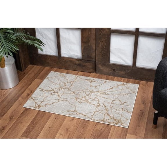 2 x 3 ft. Concepts Abstract Machine Made Rectangle Rug, Beige