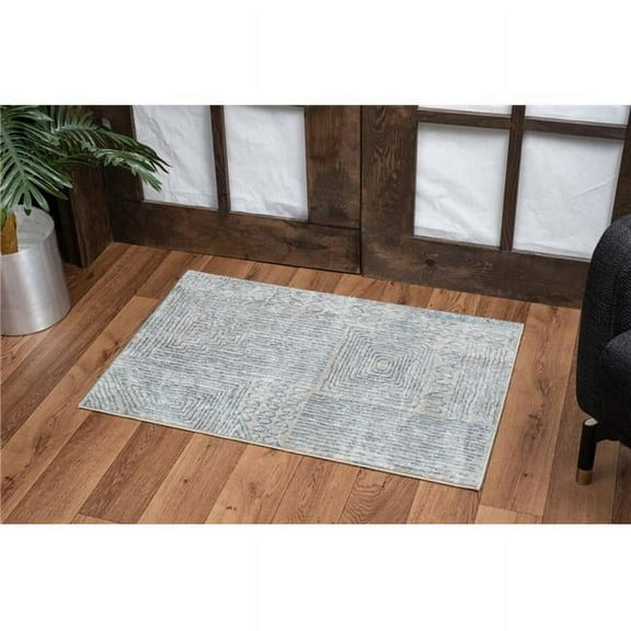2 x 3 ft. Concepts Abstract Machine Made Rectangle Rug, Blue