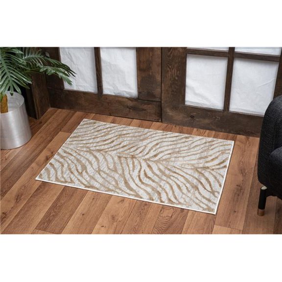 2 x 3 ft. Concepts Abstract Machine Made Rectangle Rug, Gold