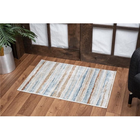 2 x 3 ft. Concepts Abstract Machine Made Rectangle Rug, Ivory