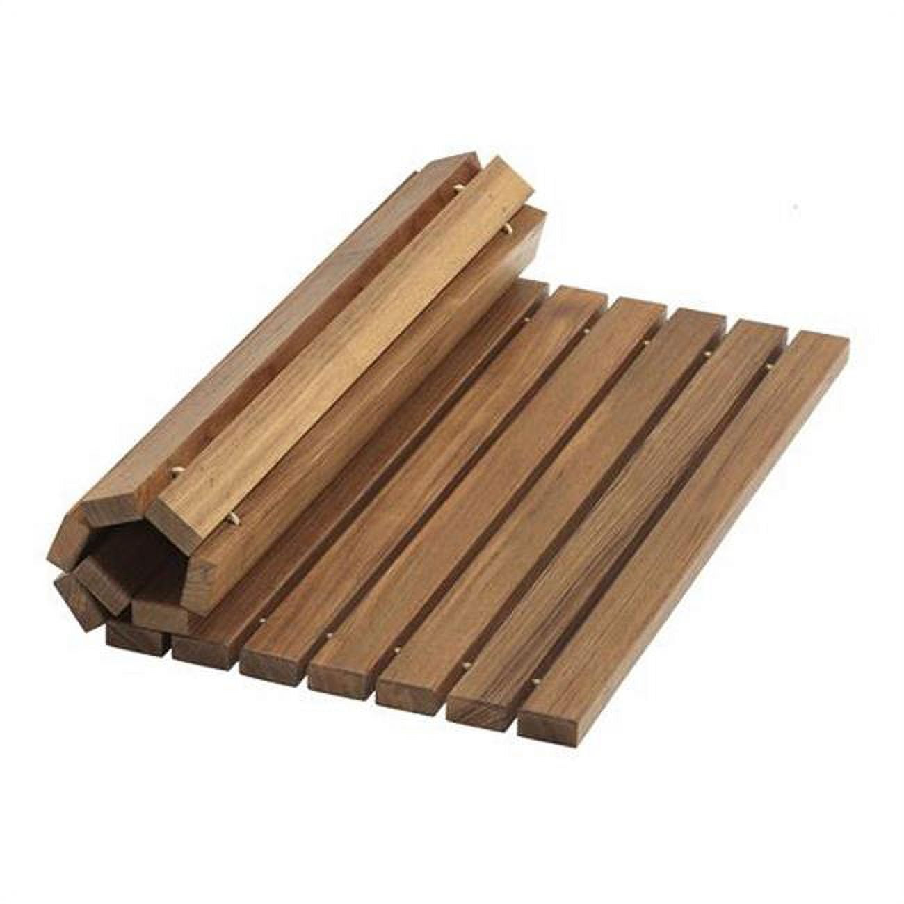 Genuine Teak Roll-Up Bath Mat in Brown, 2' x 3'