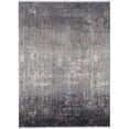 thumbnail image 1 of 2 x 3 ft. Gray Black & Silver Abstract Power Loom Distressed Rectangle Area Rug with Fringe - Gray Black and Silver - 2 x 3 ft., 1 of 1