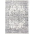 thumbnail image 1 of 2 x 3 ft. Gray Ivory & Taupe Abstract Distressed Rectangle Area Rug with Fringe, 1 of 1