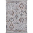 thumbnail image 1 of 2 x 3 ft. Gray Orange & Blue Geometric Power Loom Distressed Stain Resistant Rectangle Area Rug, 1 of 1