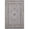 thumbnail image 1 of 2 x 3 ft. Gray Orange & Ivory Floral Power Loom Stain Resistant Rectangle Area Rug, 1 of 1