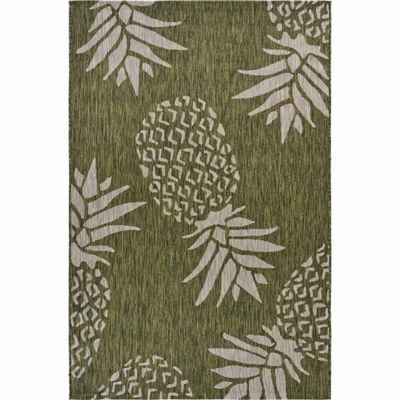 2 x 3 ft. Green Pineapple Indoor & Outdoor Scatter Area Rug