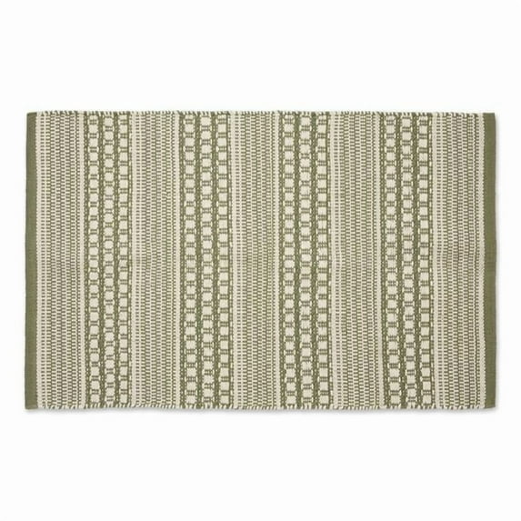 2 x 3 ft. Hand-Loomed Rug, Artichoke Green Dobby Stripe