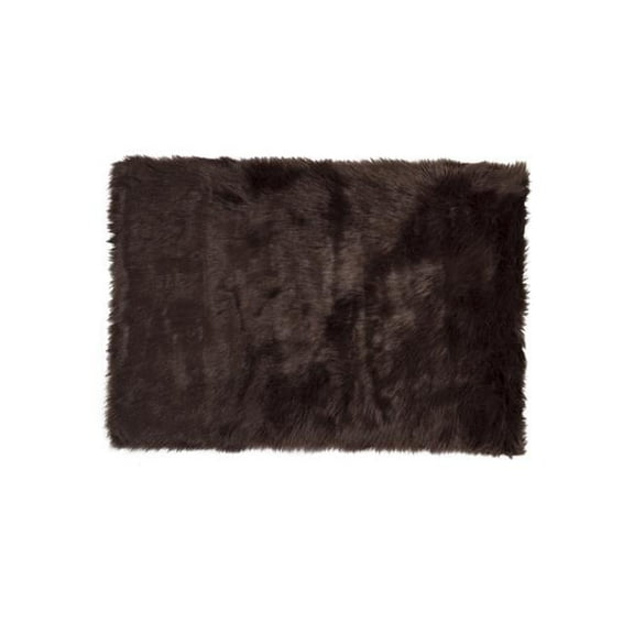 2 x 3 ft. Hudson Faux Fur Rectangular Rug - Chocolate