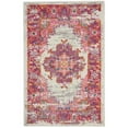 thumbnail image 1 of 2 x 3 ft. Ivory & Fuchsia Distressed Scatter Area Rug, 1 of 1