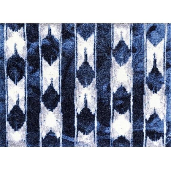 2 x 3 ft. Shades of Blue Abstract Stripes Washable Floor Mat, Pack of 2
