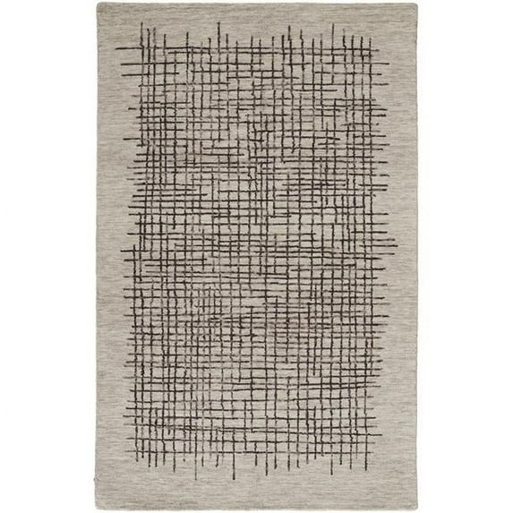 2 x 3 ft. Tan & Brown Wool Plaid Hand Tufted Handmade Stain Resistant Rectangle Area Rug