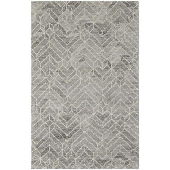 2 x 3 ft. Taupe Gray & Ivory Wool Geometric Hand Tufted Handmade Rectangle Area Rug - Taupe Gray and Ivory - 2 x 3 ft.