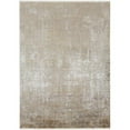 thumbnail image 1 of 2 x 3 ft. Taupe Ivory & Gold Abstract Rectangle Area Rug with Fringe, 1 of 1