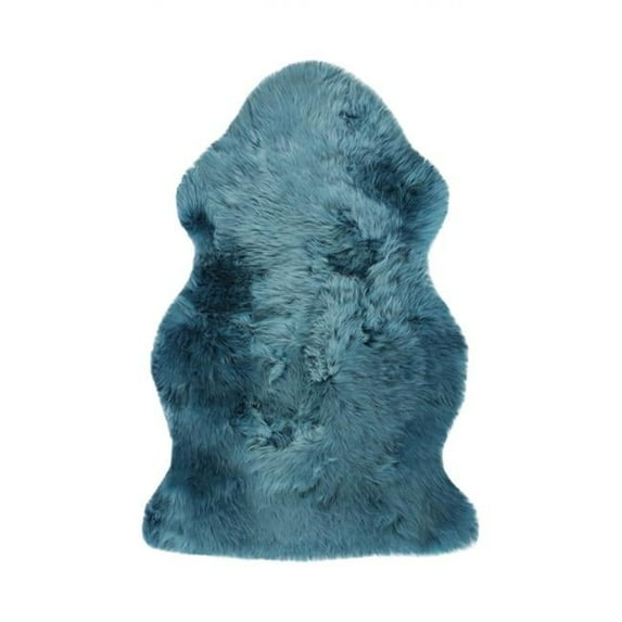 2 x 3 ft. Teal New Zealand Natural Shearling Sheepskin Rug