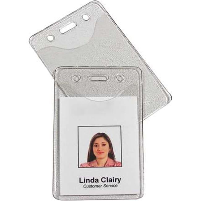 2 x 3 in. 10 Mil Clear Pre-Punched Badge Holders
