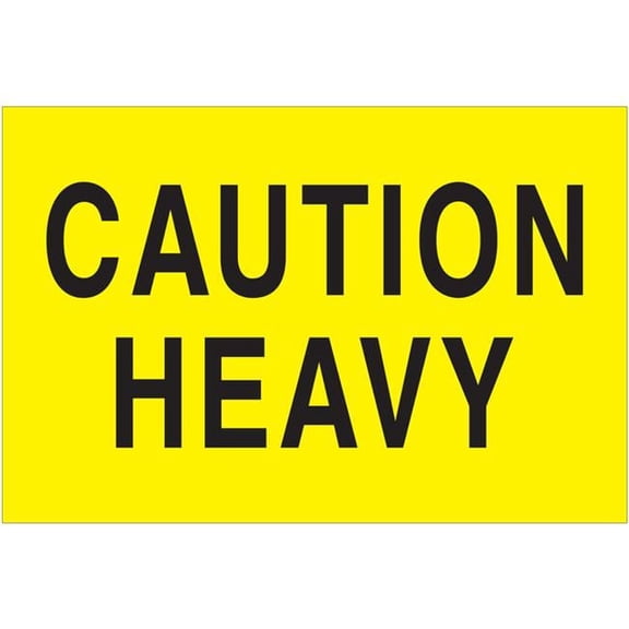 2 x 3 in. Caution Heavy Labels, Fluorescent Yellow