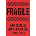 thumbnail image 1 of 2 x 3 in. - Fragile - Handle with Care Fluorescent Red Labels - Roll of 500, 1 of 1